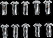 Drag Specialties Replacement Button Head Bolts Chrome Polished Silver 10 Pack - MPB416