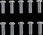Drag Specialties Replacement Button Head Bolts Chrome Polished Silver 10 Pack - MPB417