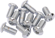 Drag Specialties Replacement Button Head Bolts Chrome Polished Silver 10 Pack