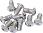 Drag Specialties Replacement Button Head Bolts Chrome Polished Silver 10 Pack - MPB422