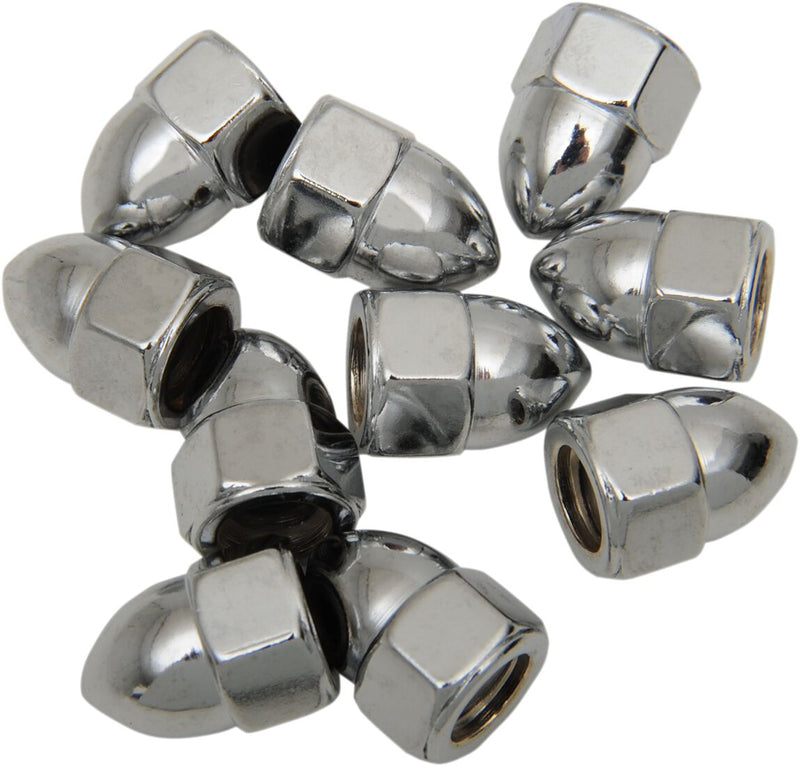 Drag Specialties Acorn Nut Sets Silver 10 Pack