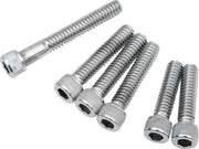 Drag Specialties Cam Cover Bolt Kit Chrome Silver Knurled Socket-Head Steel