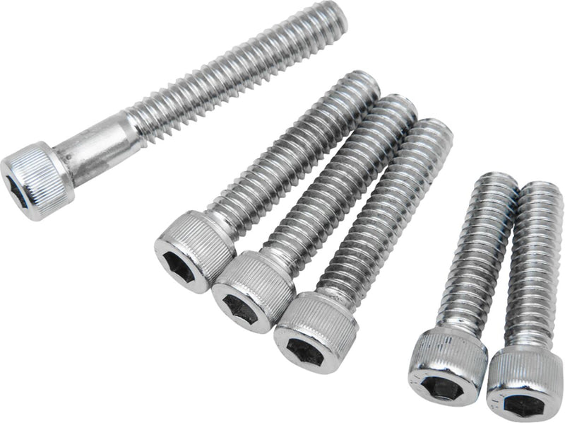 Drag Specialties Cam Cover Bolt Kit Chrome Silver Knurled Socket-Head Steel - MK239