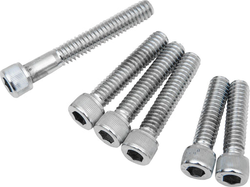 Drag Specialties Cam Cover Bolt Kit Chrome Silver Knurled Socket-Head Steel