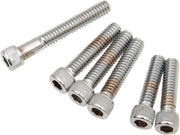Drag Specialties Cam Cover Bolt Kit Chrome Silver Knurled Socket-Head Steel