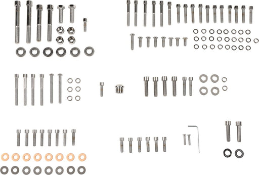 Drag Specialties Complete Motor Bolt Kit Chrome Silver Smooth Socket-Head Steel