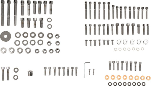 Drag Specialties Complete Motor Bolt Kit Chrome Silver Smooth Socket-Head Steel