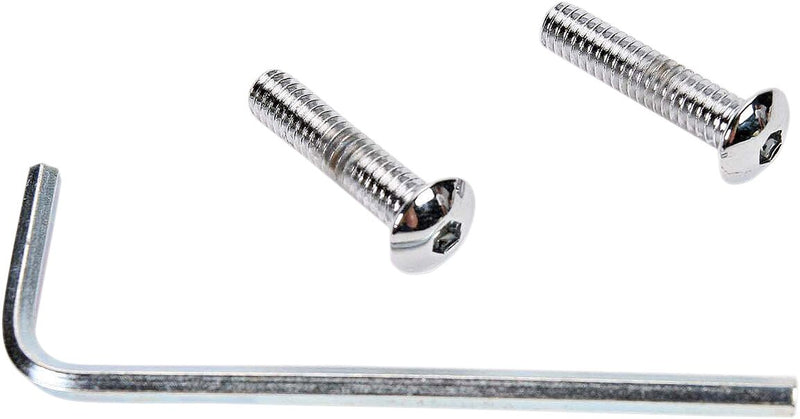 Drag Specialties Point Cover Bolt Set Chrome Silver Button-Head