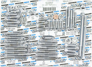 Drag Specialties Complete Motor Bolt Kit Chrome Silver Knurled Socket-Head Steel