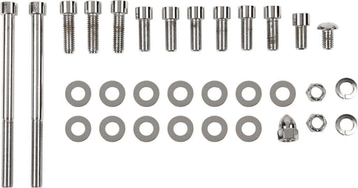 Drag Specialties Motor Mount Bolt Set Chrome Silver Smooth Socket-Head