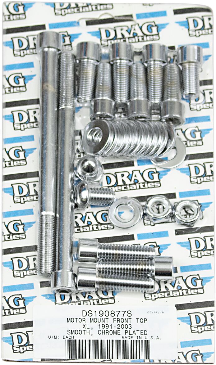 Drag Specialties Motor Mount Bolt Set Chrome Silver Smooth Socket-Head - MK264S