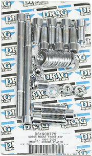 Drag Specialties Motor Mount Bolt Set Chrome Silver Smooth Socket-Head