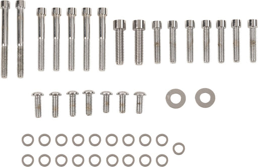 Drag Specialties Inner and Outer Primary/Derby/Inspection Covers Bolt Set Chrome Silver Smooth Socket-Head Derby Cover Inner Primary Cover
