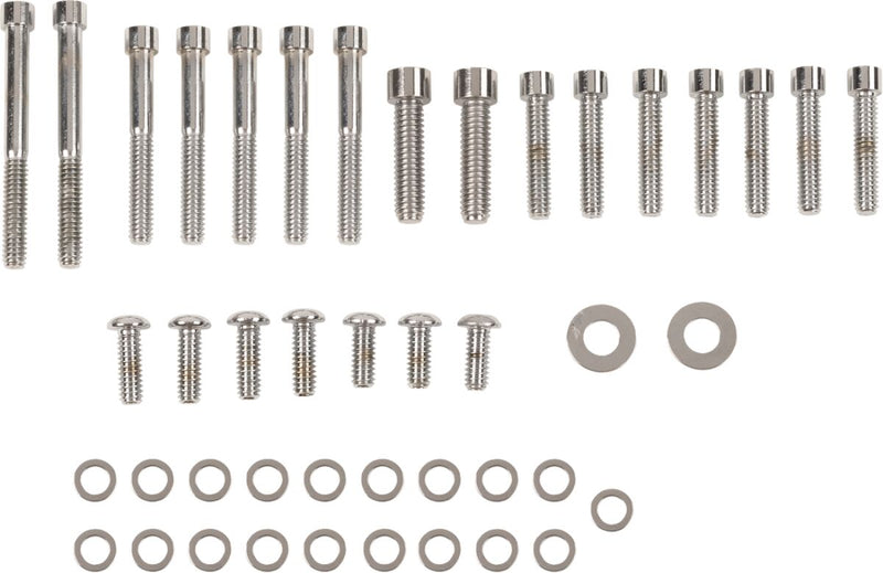 Drag Specialties Inner and Outer Primary/Derby/Inspection Covers Bolt Set Chrome Silver Smooth Socket-Head Derby Cover Inner Primary Cover - MK266S