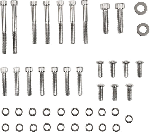 Drag Specialties Inner and Outer Primary/Derby/Inspection Covers Bolt Set Chrome Silver Knurled Socket-Head Derby Cover Inner Primary Cover