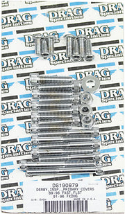 Drag Specialties Inner and Outer Primary/Derby/Inspection Covers Bolt Set Chrome Silver Knurled Socket-Head Derby Cover Inner Primary Cover - MK266