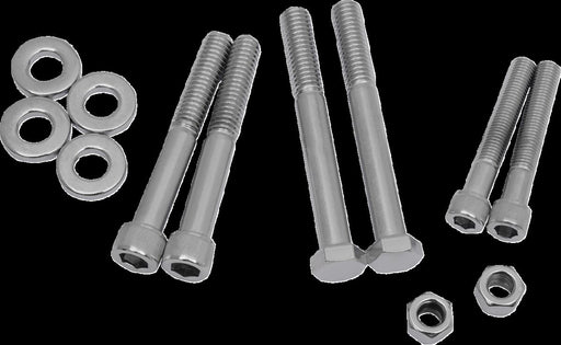 Drag Specialties Motor Mount Bolt Set Chrome Silver Knurled Socket-Head