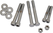 Drag Specialties Motor Mount Bolt Set Chrome Silver Knurled Socket-Head