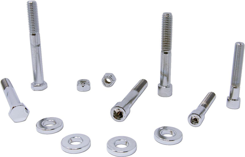 Drag Specialties Motor Mount Bolt Set Chrome Silver Knurled Socket-Head