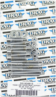 Drag Specialties Transmission End Cover and Bearing Support Plate Bolt Set Chrome Silver Smooth Socket-Head - MK268S