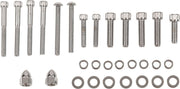 Drag Specialties Transmission End Cover and Bearing Support Plate Bolt Set Chrome Silver Knurled Socket-Head