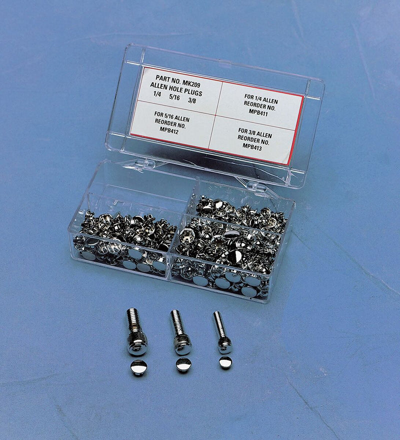 Drag Specialties End Plug Assortment Silver Steel Kit
