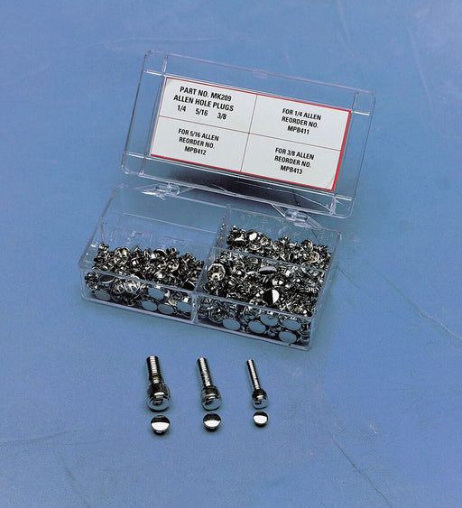 Drag Specialties End Plug Assortment Silver Steel Kit
