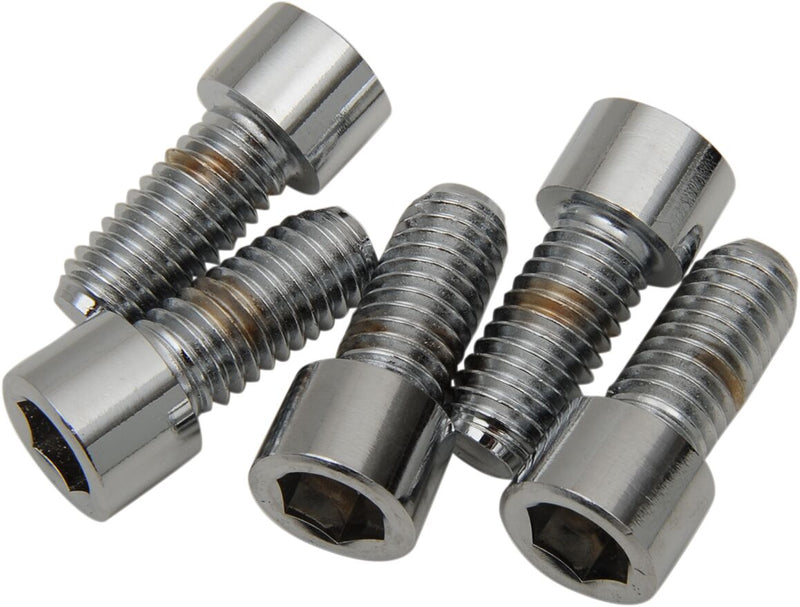 Drag Specialties Replacement Coarse Thread Socket-Head Bolts Chrome Polished Silver Smooth 5 Pack