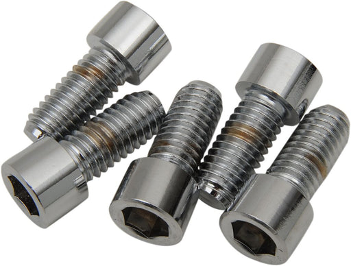 Drag Specialties Replacement Coarse Thread Socket-Head Bolts Chrome Polished Silver Smooth 5 Pack