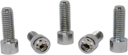 Drag Specialties Replacement Coarse Thread Socket-Head Bolts Chrome Polished Silver Smooth 5 Pack