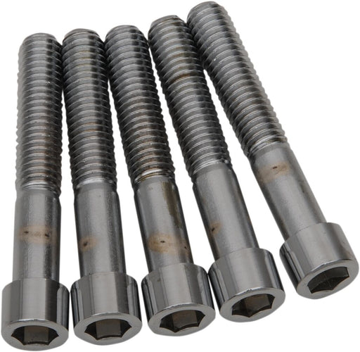 Drag Specialties Replacement Coarse Thread Socket-Head Bolts Chrome Polished Silver Smooth 5 Pack