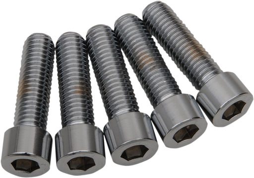 Drag Specialties Replacement Coarse Thread Socket-Head Bolts Chrome Polished Silver Smooth 5 Pack