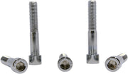 Drag Specialties Replacement Coarse Thread Socket-Head Bolts Chrome Polished Silver Smooth 5 Pack - MPB700S
