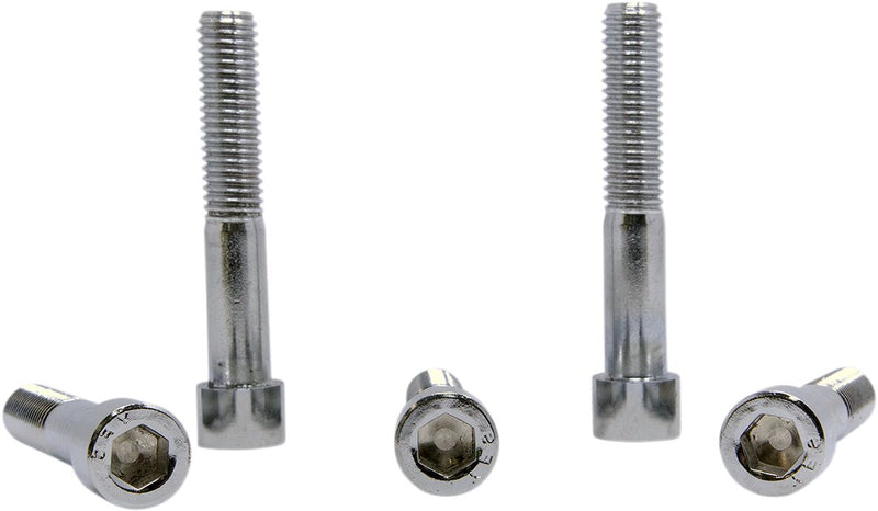 Drag Specialties Replacement Coarse Thread Socket-Head Bolts Chrome Polished Silver Smooth 5 Pack - MPB700S