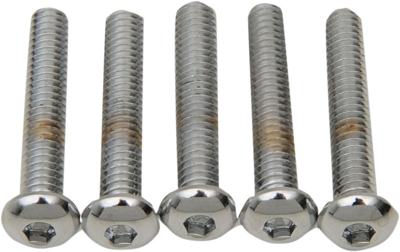 Drag Specialties Replacement Button Head Bolts Chrome Polished Silver 5 Pack - MPB824