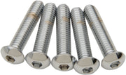 Drag Specialties Replacement Button Head Bolts Chrome Polished Silver 5 Pack