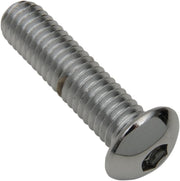 Drag Specialties Replacement Button Head Bolts Chrome Polished Silver 5 Pack