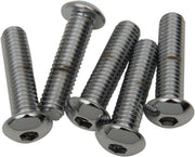 Drag Specialties Replacement Button Head Bolts Chrome Polished Silver 5 Pack