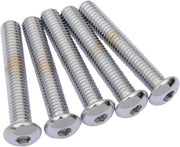Drag Specialties Replacement Button Head Bolts Chrome Polished Silver 5 Pack - MPB834