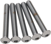 Drag Specialties Replacement Button Head Bolts Chrome Polished Silver 5 Pack - MPB836