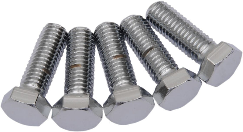 Drag Specialties Replacement Hex-Head Bolts Silver 5 Pack