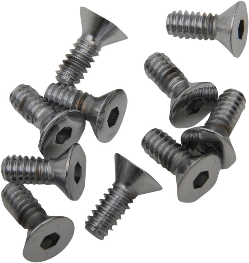 Drag Specialties Countersunk Socket-Head Bolts Silver 10 Pack - MPB569