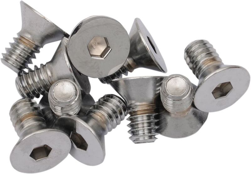 Drag Specialties Countersunk Socket-Head Bolts Silver 10 Pack - MPB575