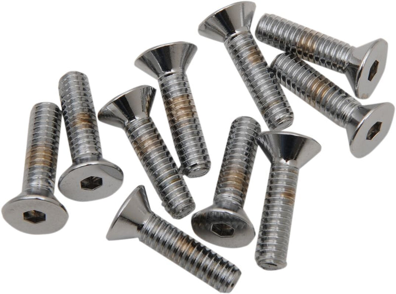Drag Specialties Countersunk Socket-Head Bolts Silver 10 Pack