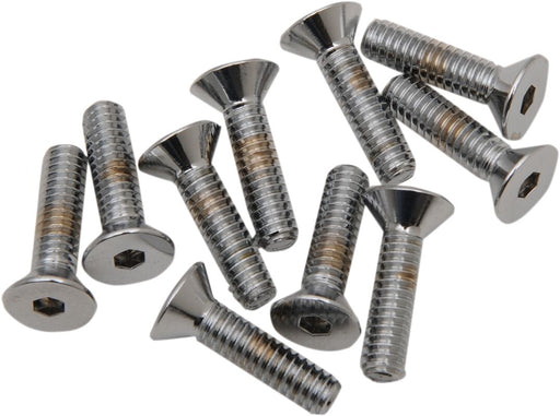 Drag Specialties Countersunk Socket-Head Bolts Silver 10 Pack