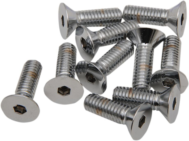 Drag Specialties Countersunk Socket-Head Bolts Silver 10 Pack