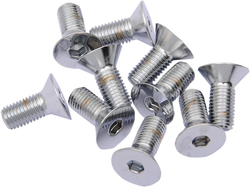 Drag Specialties Countersunk Socket-Head Bolts Silver 10 Pack