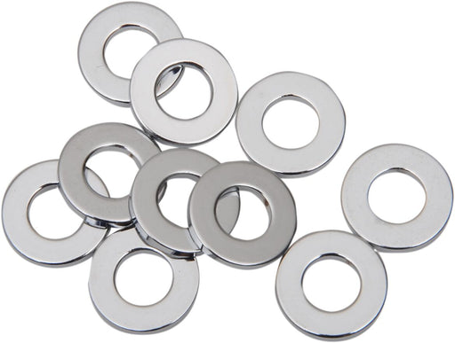 Drag Specialties Specialty Flat Washers Chrome Silver 10 Pack