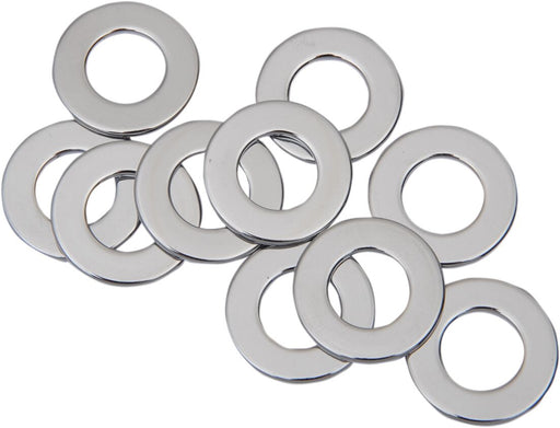 Drag Specialties Specialty Flat Washers Chrome Silver 10 Pack