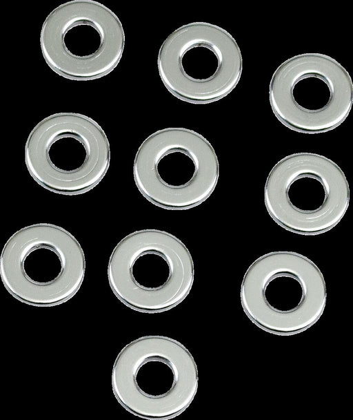 Drag Specialties Specialty Flat Washers Chrome Silver 10 Pack